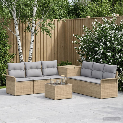 Set di divani 8 pz Beige e Grigio Chiaro