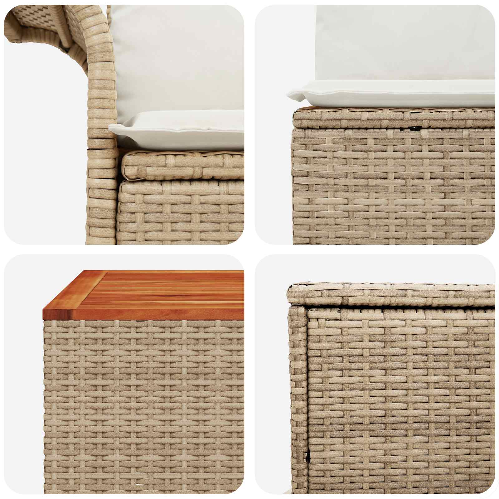 Set di divani 8 pz Beige e Bianco Crema | homemem39