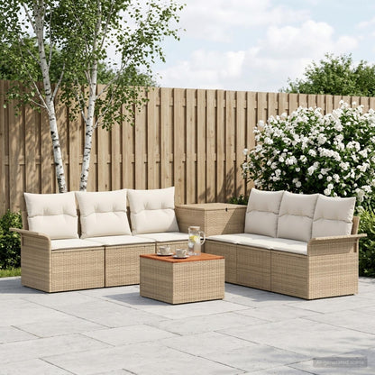 Set di divani 8 pz Beige e Bianco Crema