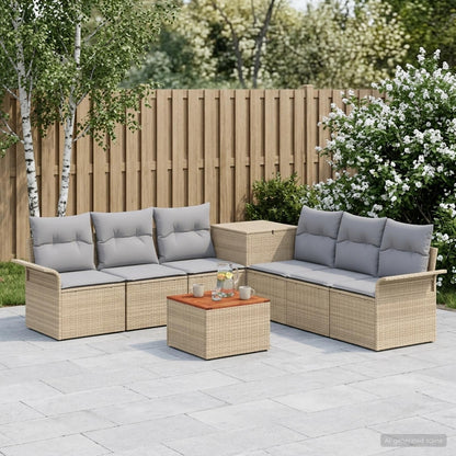 Set di divani 8 pz Beige e Grigio Chiaro
