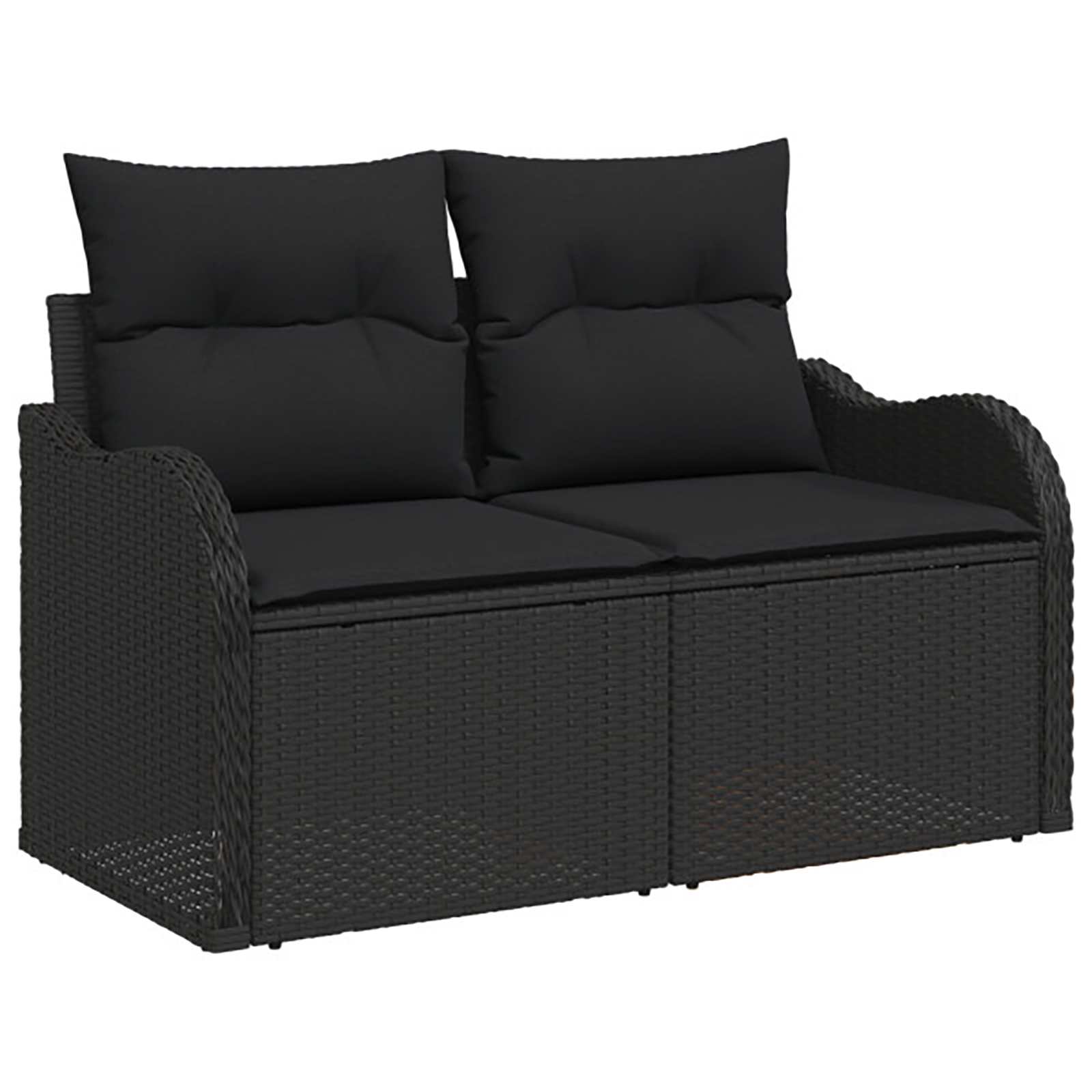 Set di divani 8 pz Nero Rattan sintetico e Acciaio | homemem39