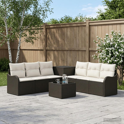 Set di divani 8 pz Nero e Bianco Crema