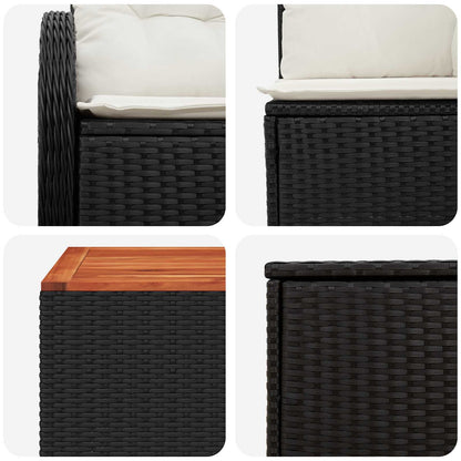 Set di divani 8 pz Nero e Bianco Crema | homemem39