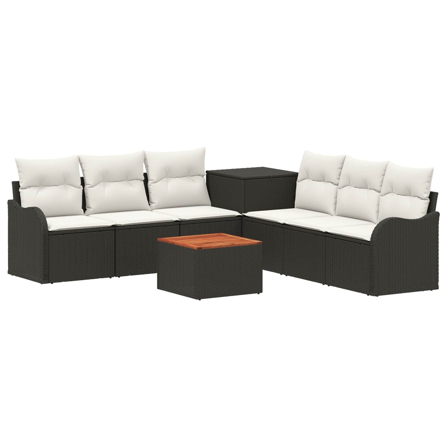 Set di divani 8 pz Nero e Bianco Crema | homemem39