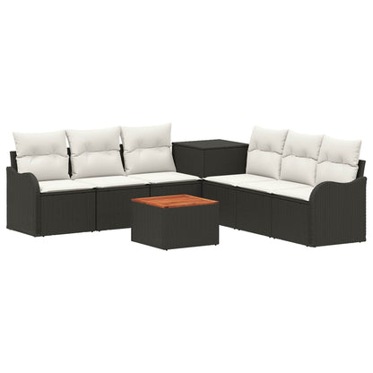Set di divani 8 pz Nero e Bianco Crema | homemem39