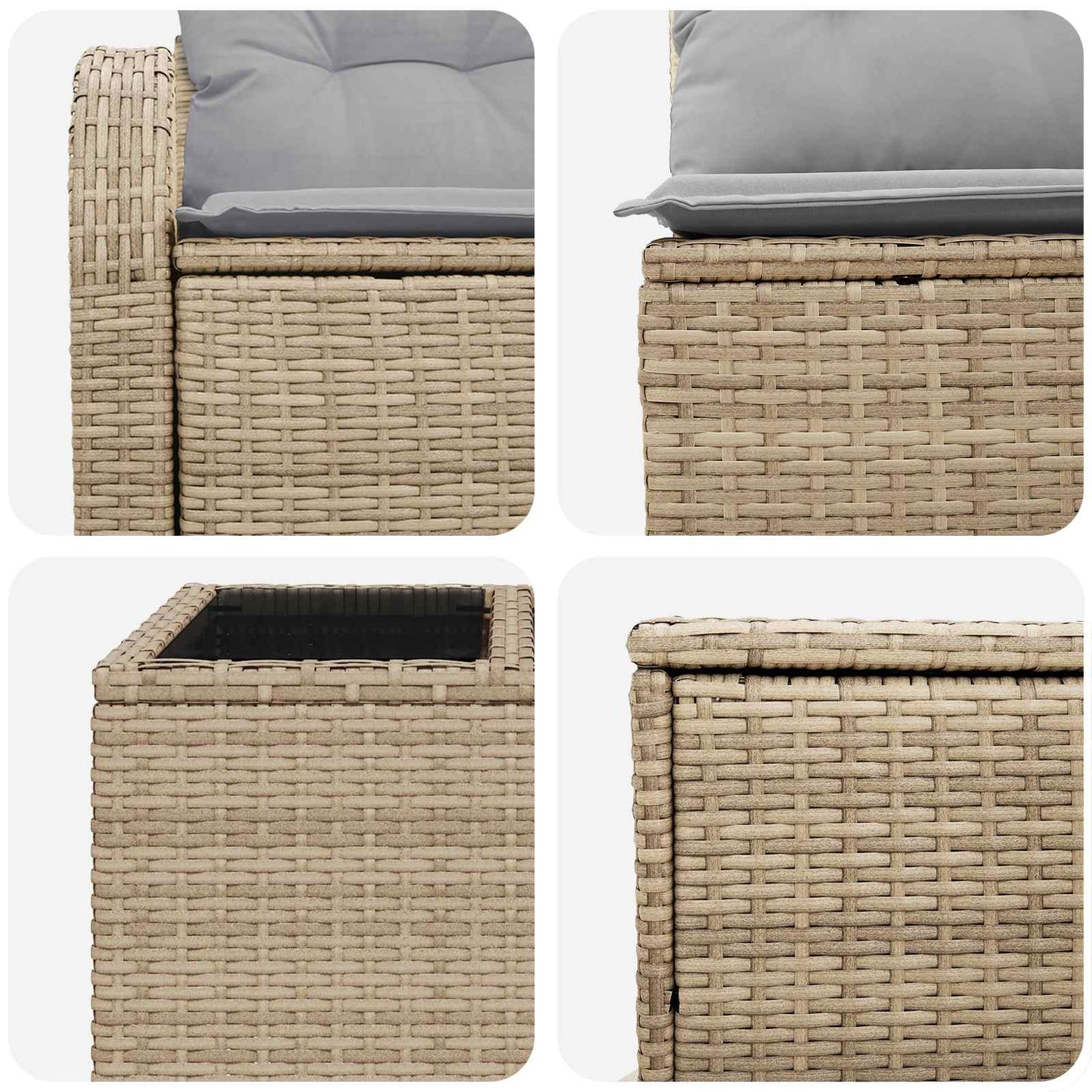 Set di divani 8 pz Beige e Grigio Chiaro | homemem39