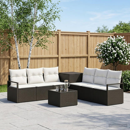 Set di divani 8 pz Nero e Bianco Crema | homemem39