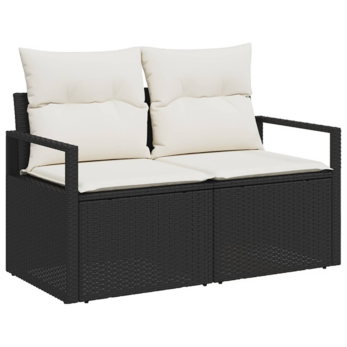 Set di divani 8 pz Nero e Bianco Crema | homemem39