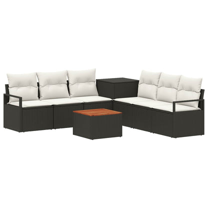 Set di divani 8 pz Nero e Bianco Crema | homemem39