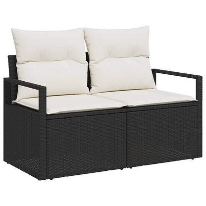 Set di divani 8 pz Nero e Bianco Crema | homemem39