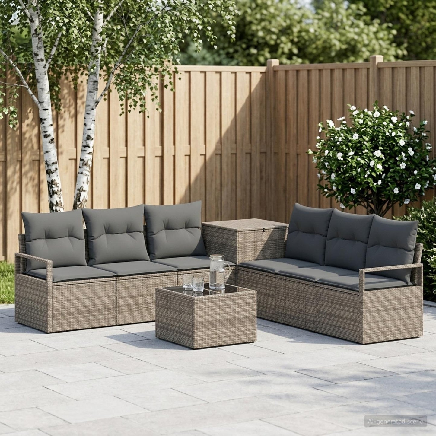 Set di divani 8 pz Grigio e Grigio Scuro | homemem39