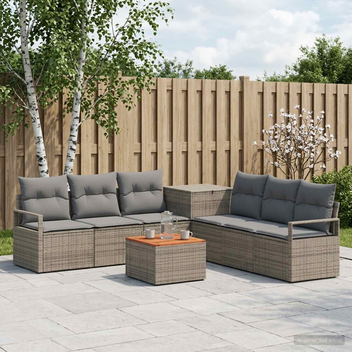 Set di divani 8 pz Grigio e Grigio Scuro | homemem39