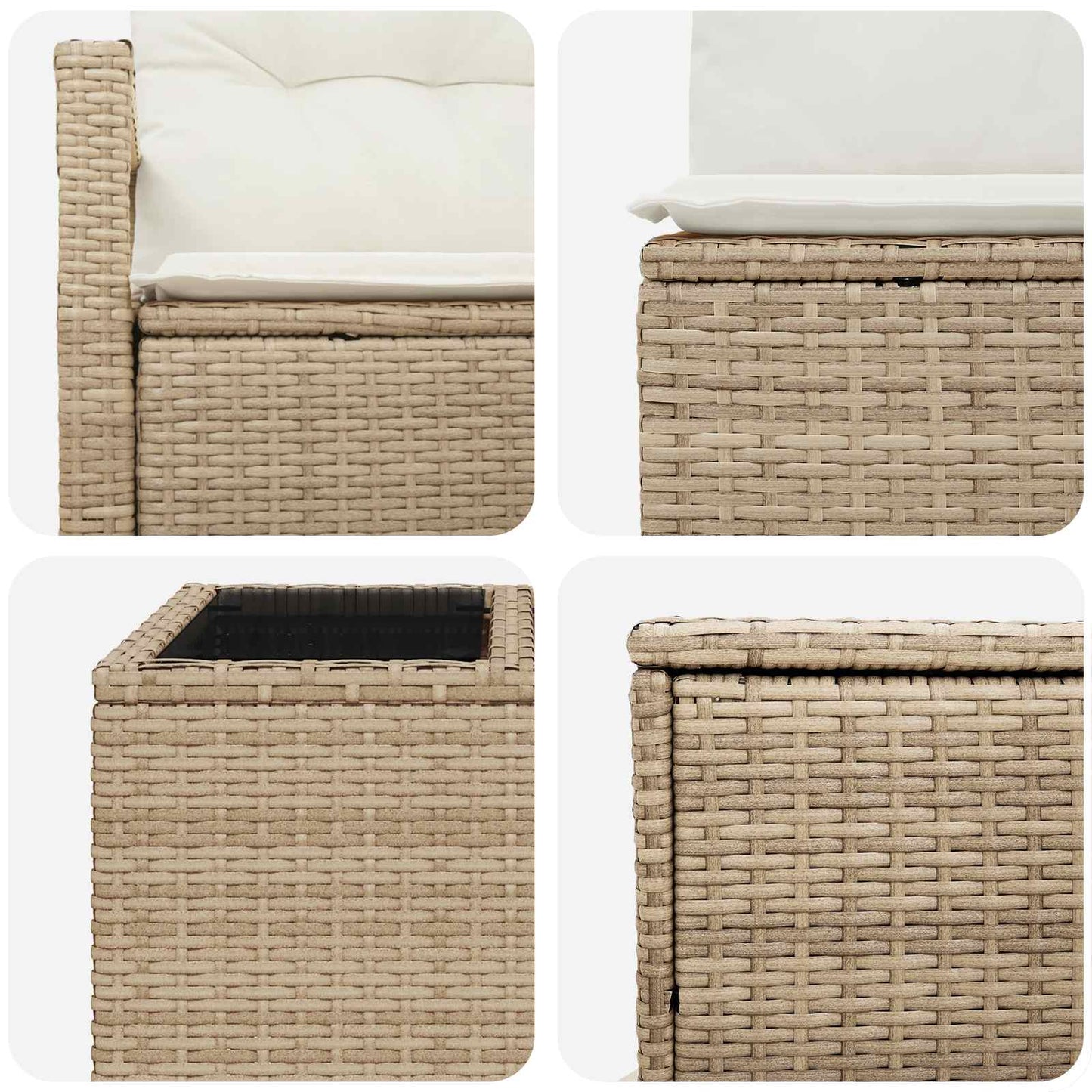 Set di divani 8 pz Beige e Bianco Crema | homemem39