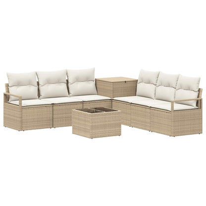 Set di divani 8 pz Beige e Bianco Crema | homemem39