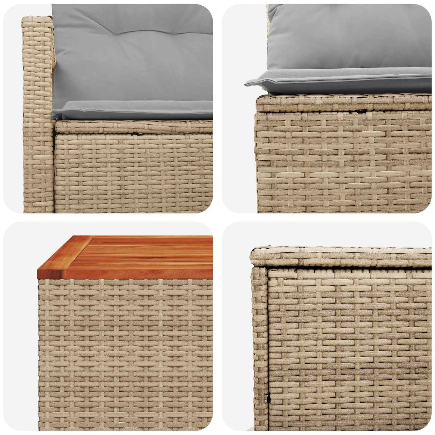 Set di divani 8 pz Beige e Grigio Chiaro | homemem39