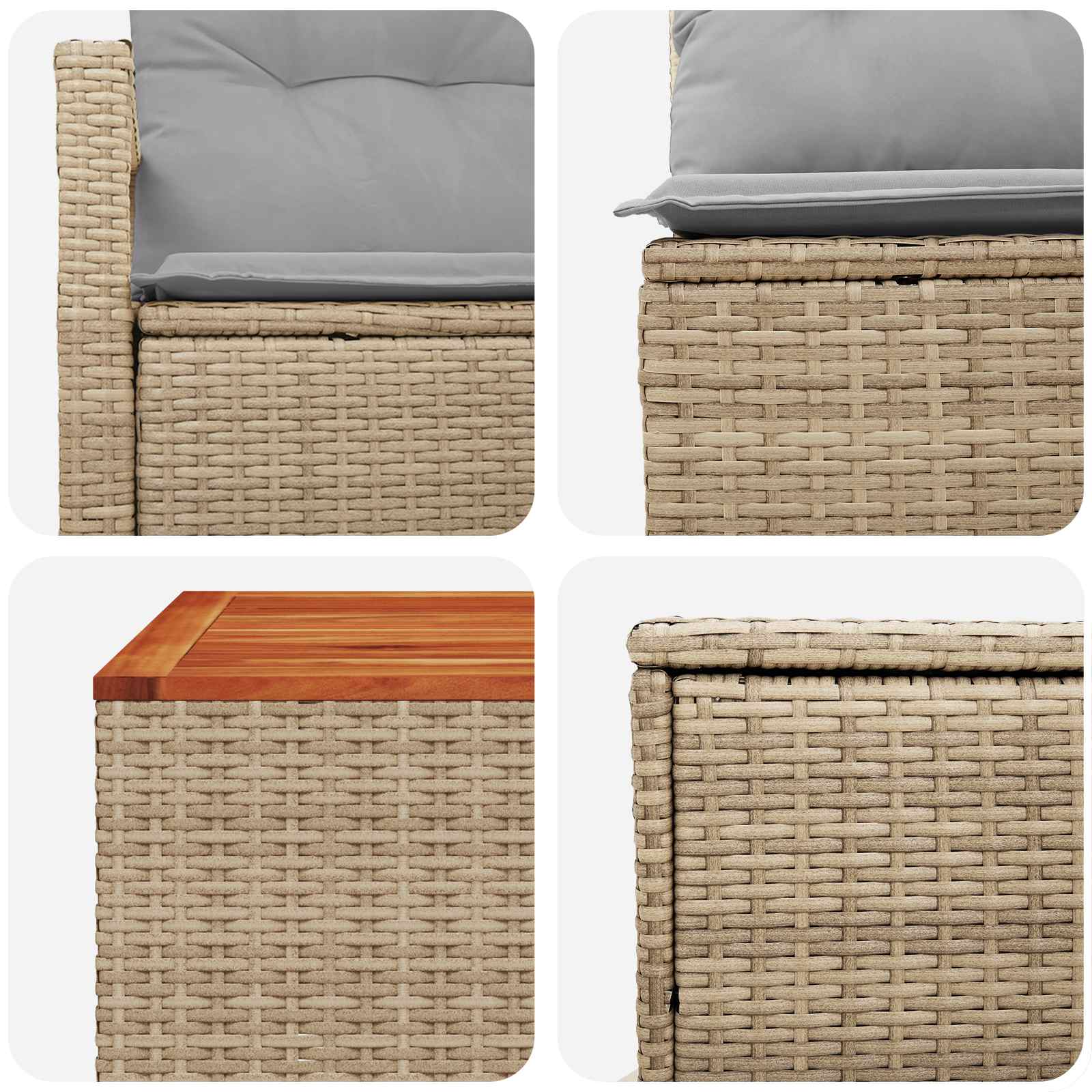 Set di divani 8 pz Beige e Grigio Chiaro | homemem39