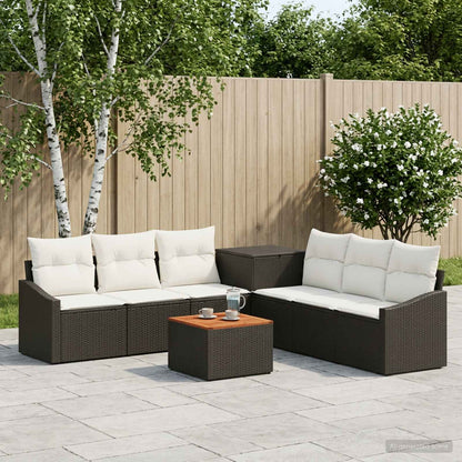 Set di divani 8 pz Nero e Bianco Crema