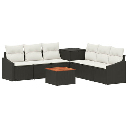 Set di divani 8 pz Nero e Bianco Crema
