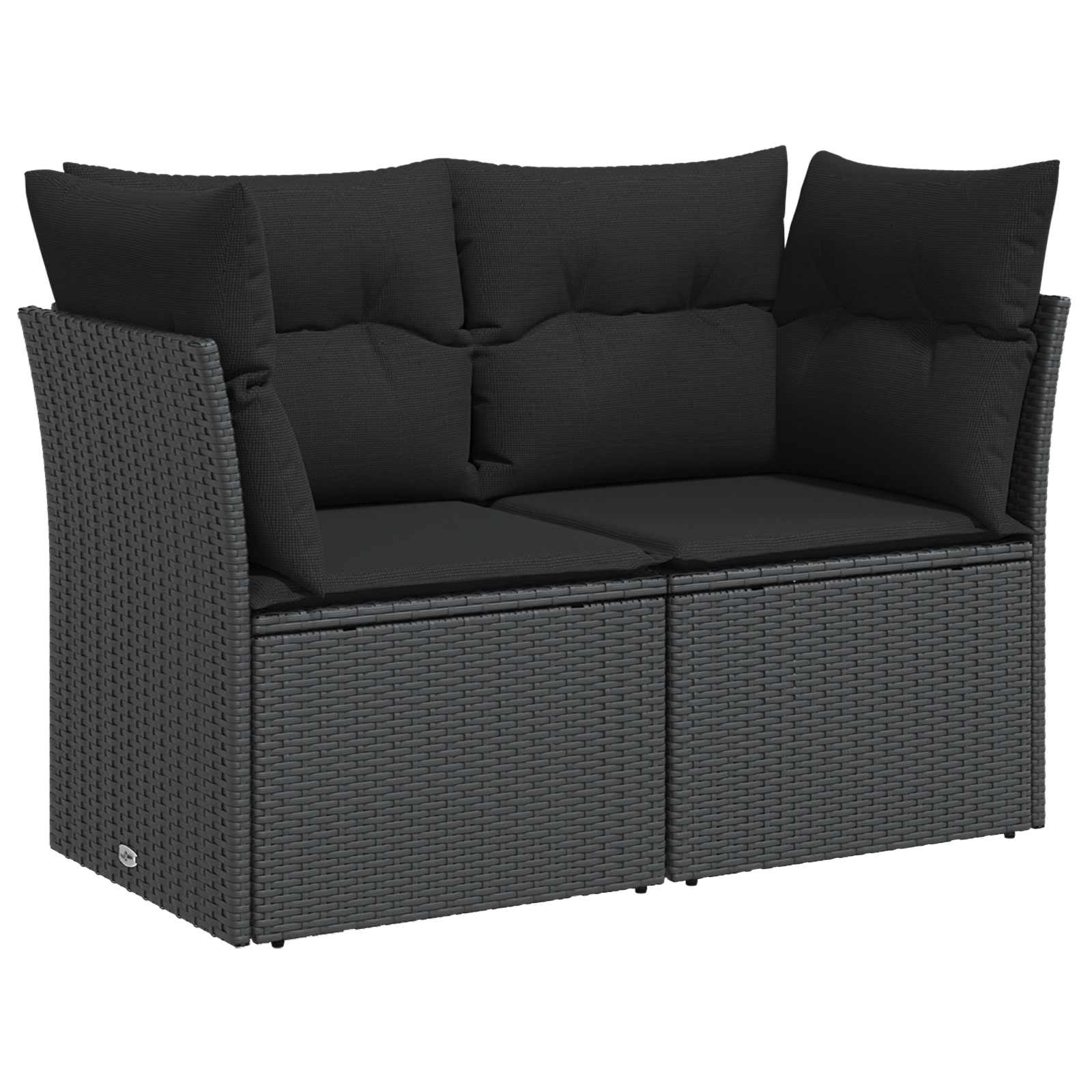 Set di divani 8 pz Nero Rattan sintetico e Acciaio | homemem39