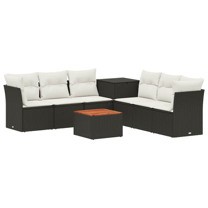 Set di divani 8 pz Nero e Bianco Crema | homemem39