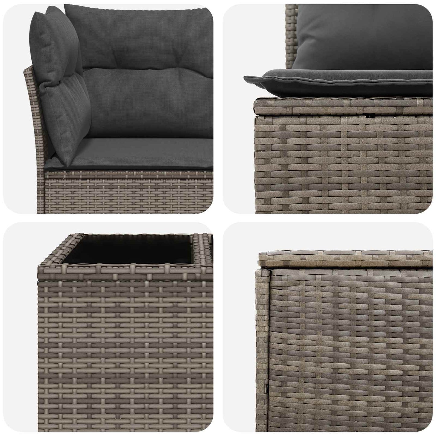 Set di divani 8 pz Grigio e Grigio Scuro | homemem39