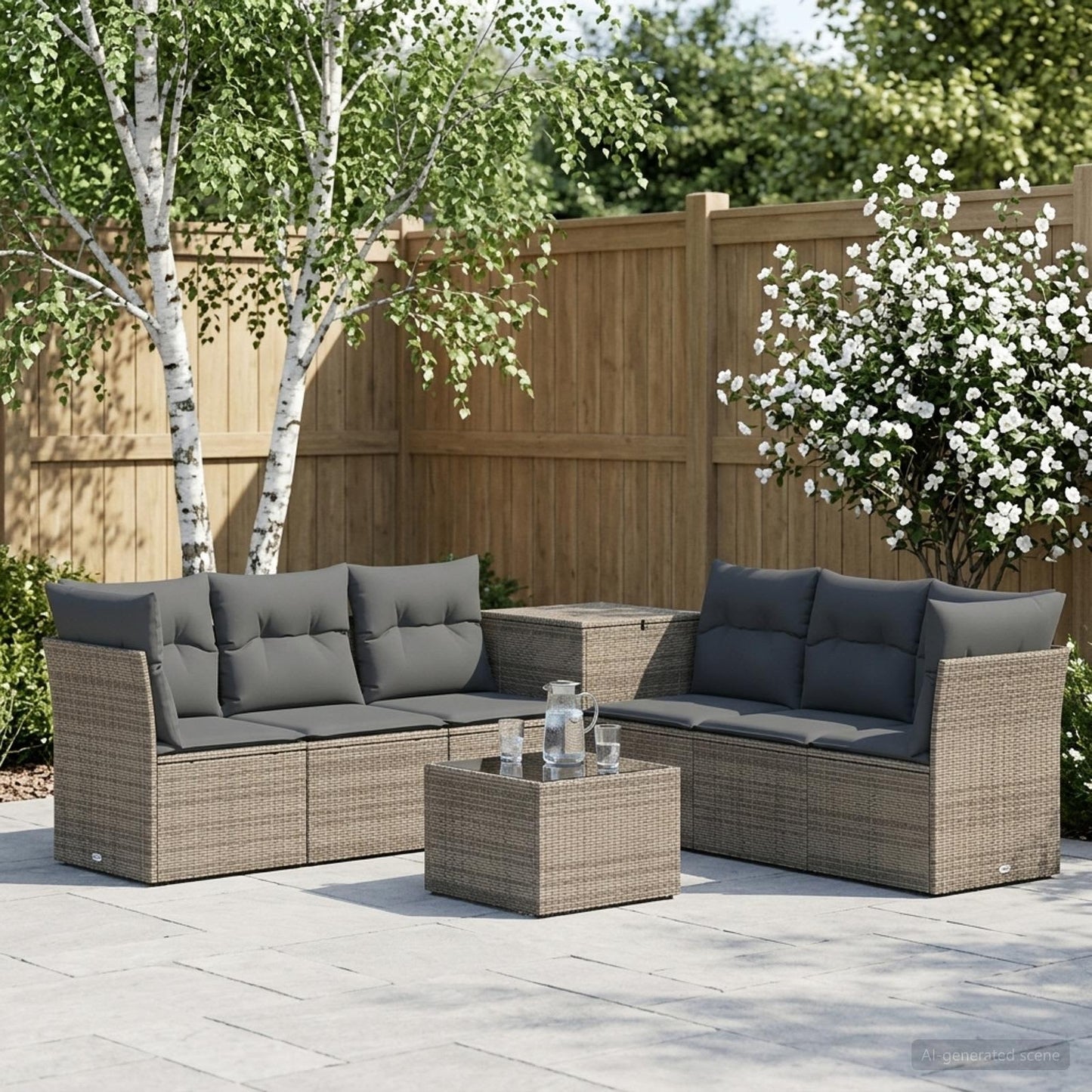 Set di divani 8 pz Grigio e Grigio Scuro | homemem39