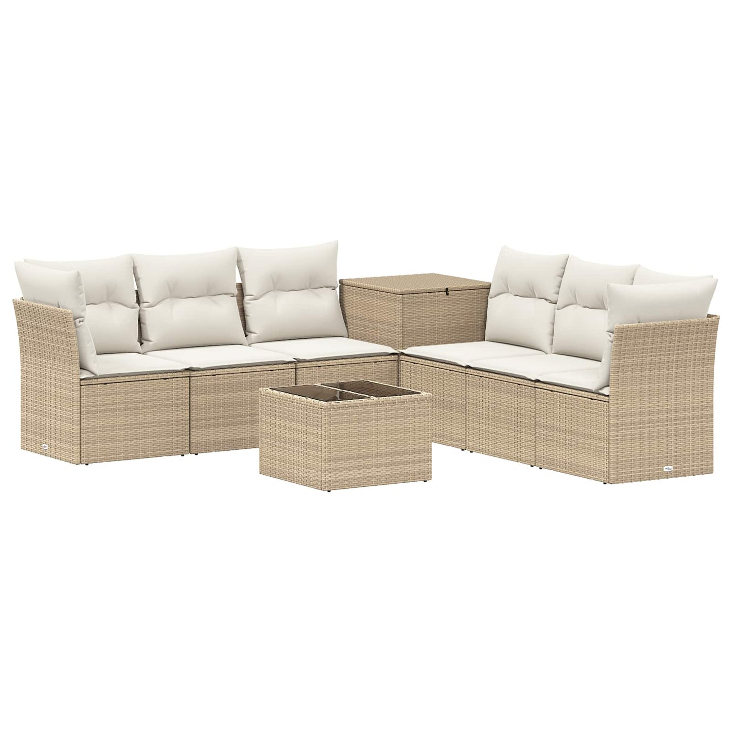 Set di divani 8 pz Beige e Bianco Crema | homemem39