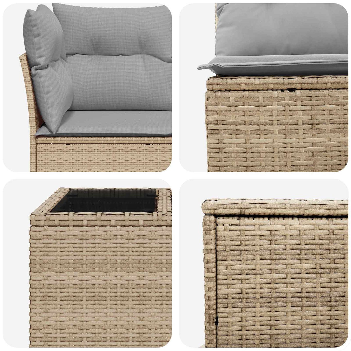 Set di divani 8 pz Beige e Grigio Chiaro | homemem39