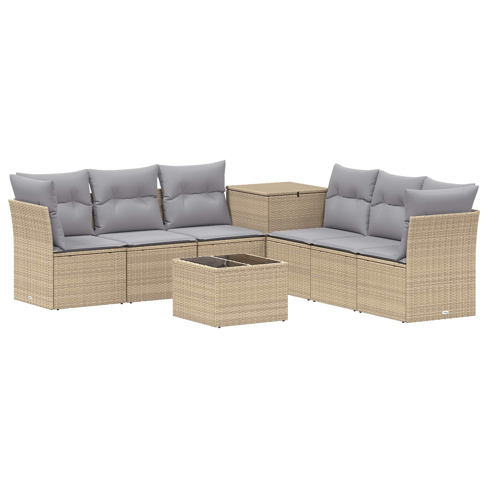 Set di divani 8 pz Beige e Grigio Chiaro | homemem39