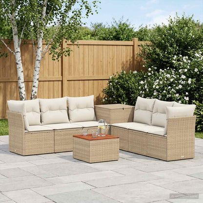 Set di divani 8 pz Beige e Bianco Crema | homemem39