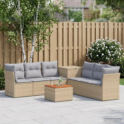 Set di divani 8 pz Beige e Grigio Chiaro | homemem39