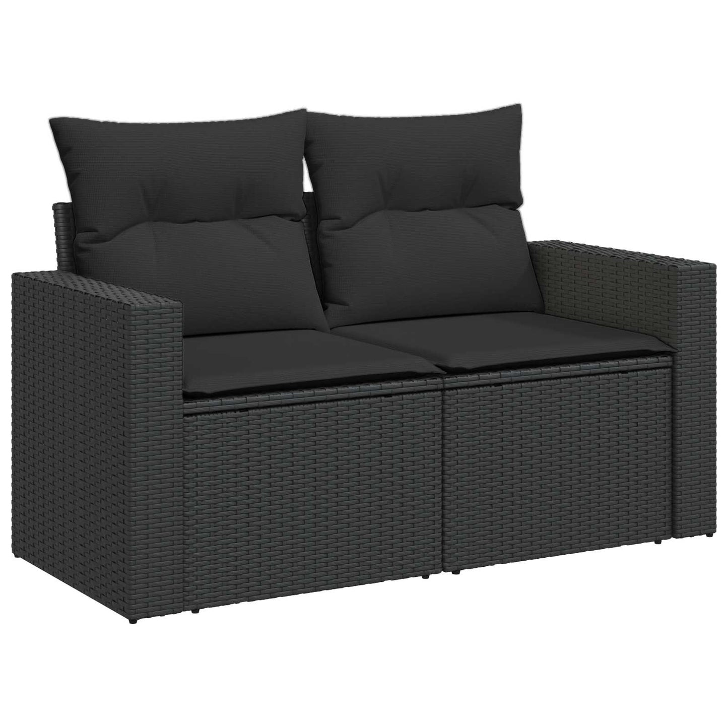 Set di divani 8 pz Nero Rattan sintetico e Acciaio | homemem39