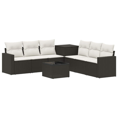 Set di divani 8 pz Nero e Bianco Crema | homemem39