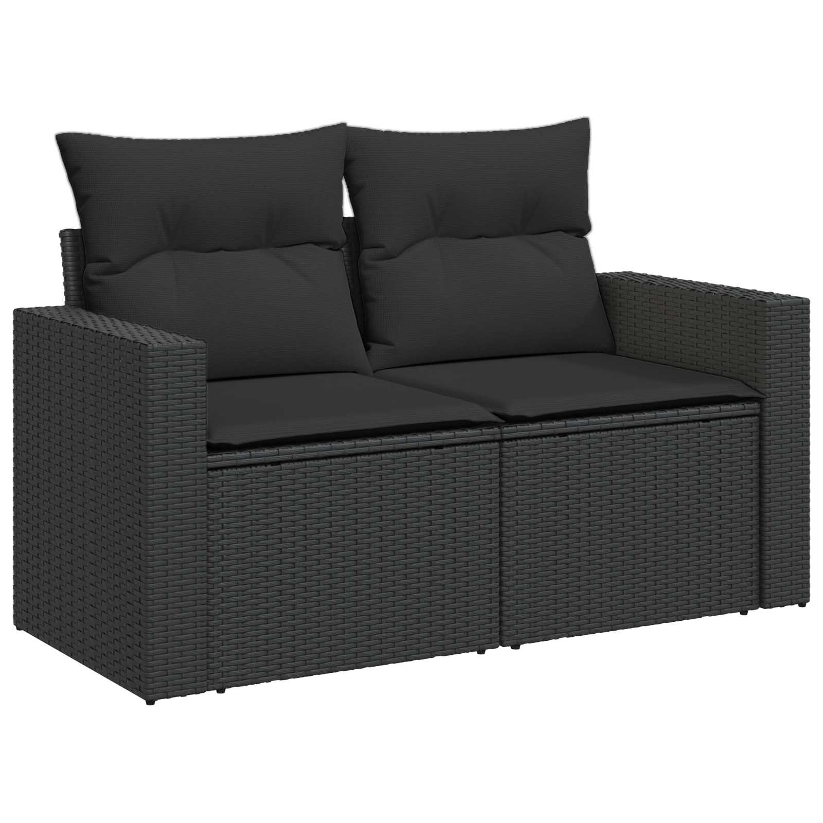 Set di divani 8 pz Nero Rattan sintetico e Acciaio | homemem39