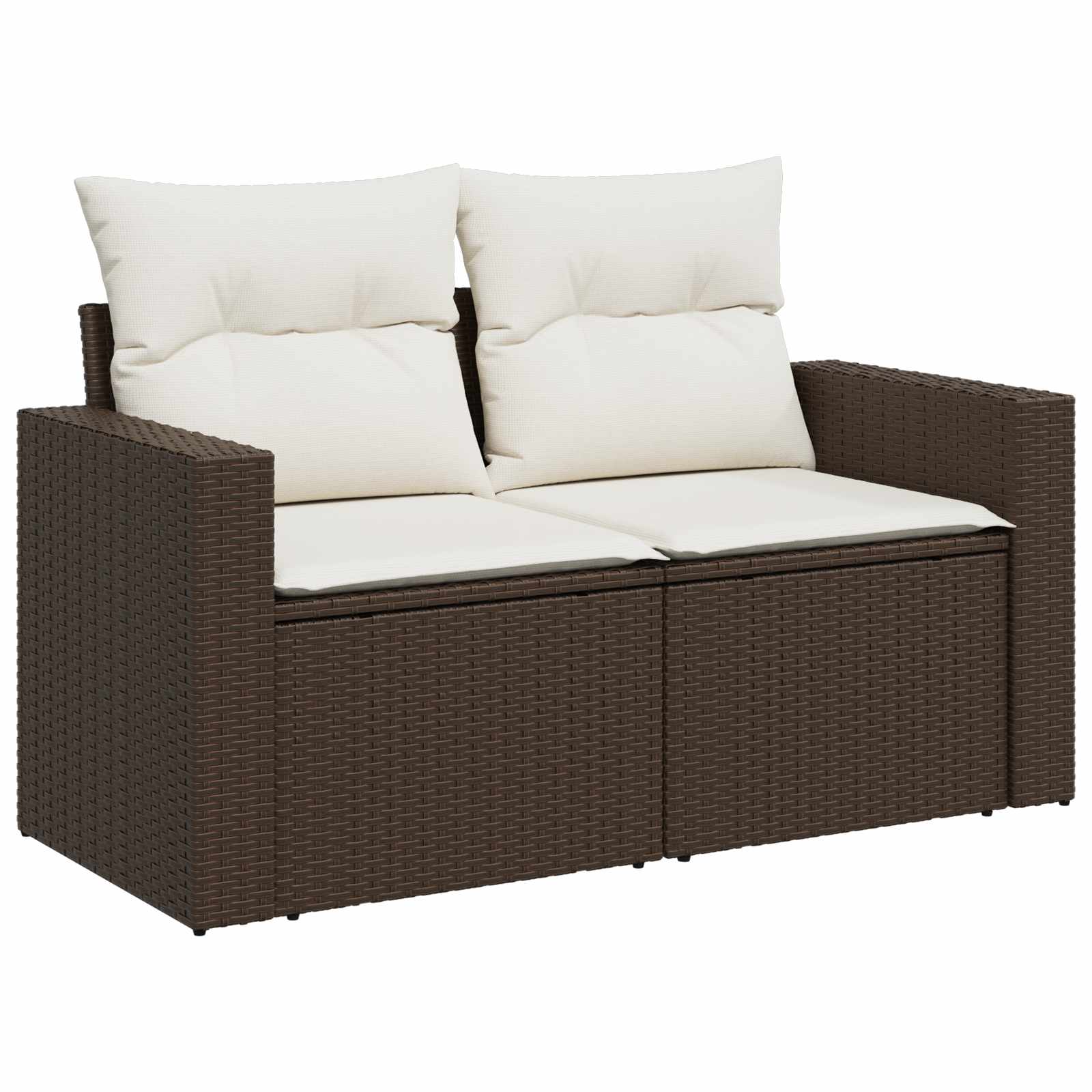 Set di divani 8 pz Marrone e Bianco Crema | homemem39