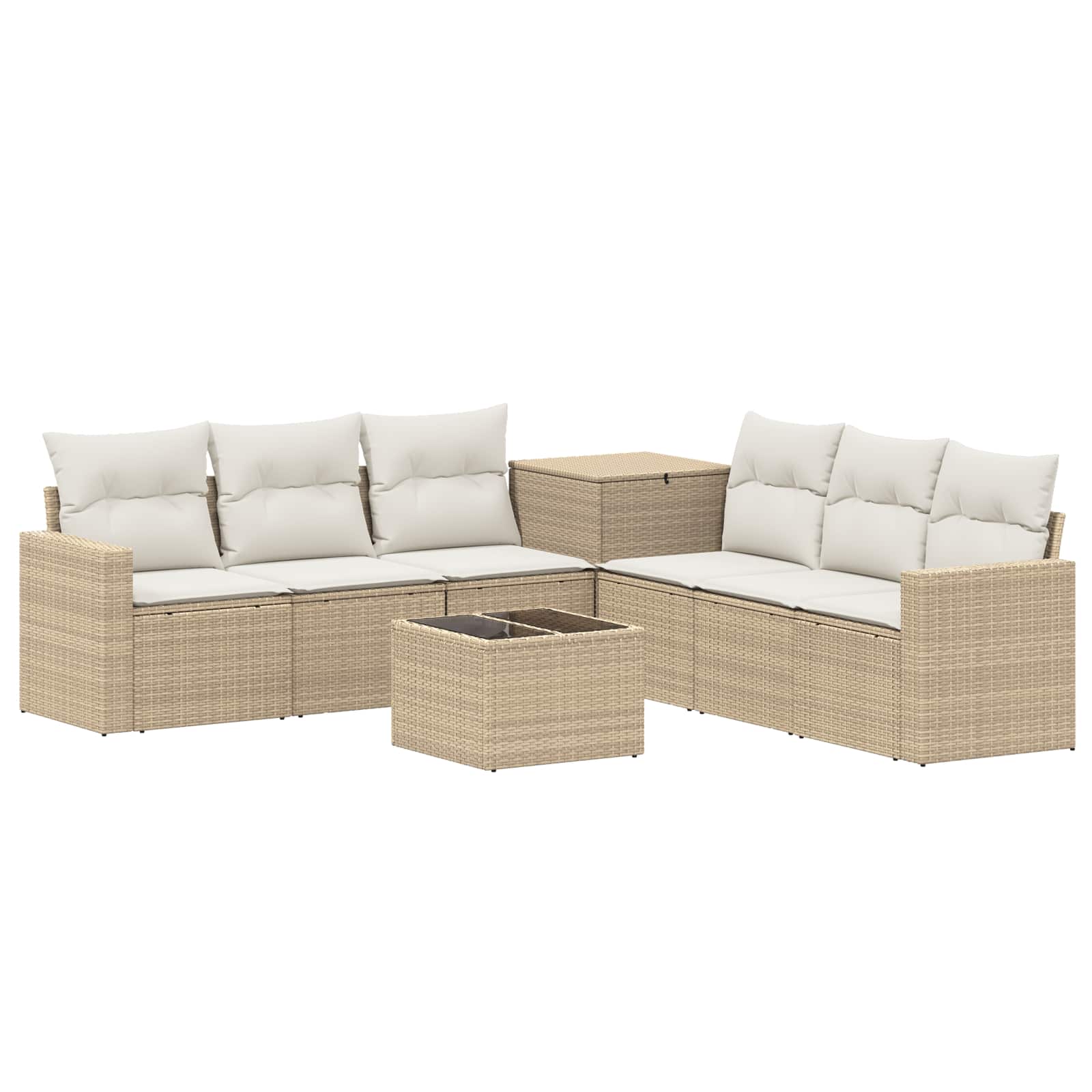 Set di divani 8 pz Beige e Bianco Crema | homemem39