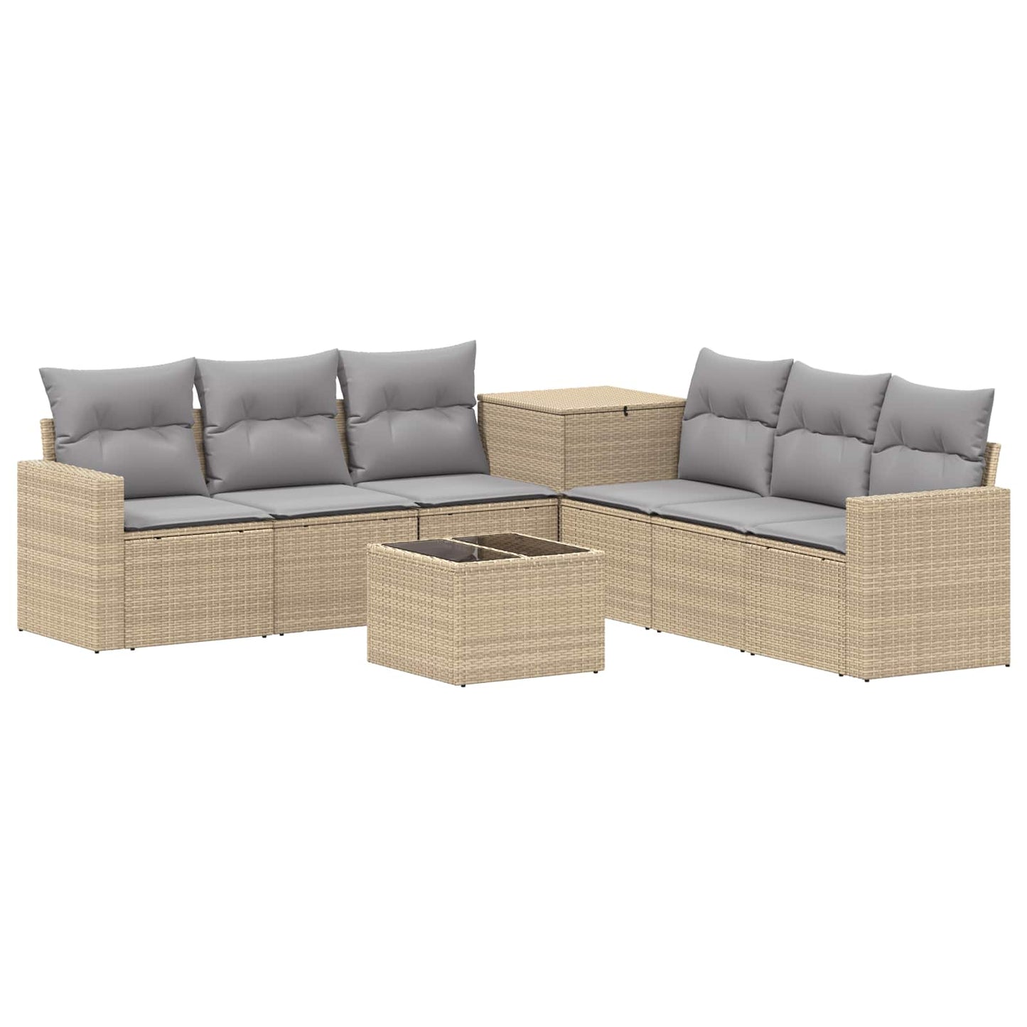 Set di divani 8 pz Beige e Grigio Chiaro | homemem39
