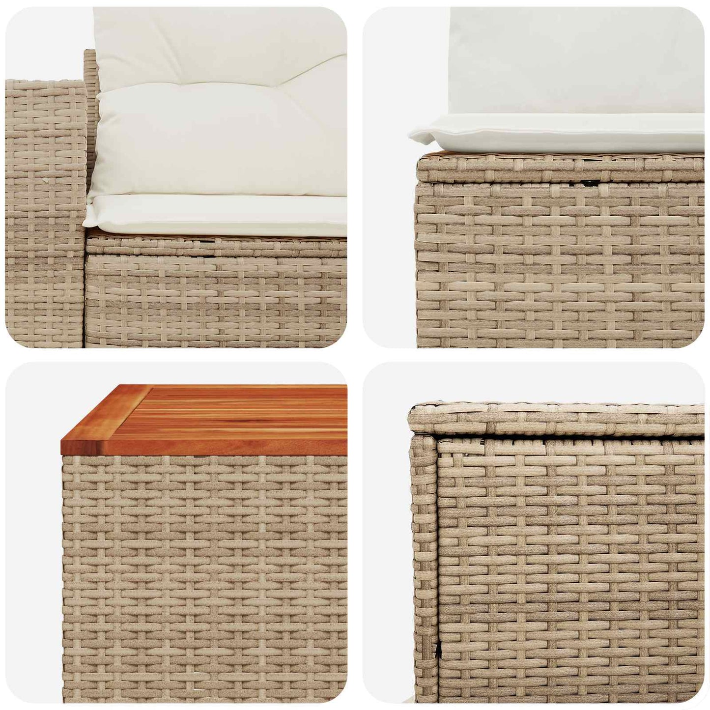 Set di divani 8 pz Beige e Bianco Crema | homemem39
