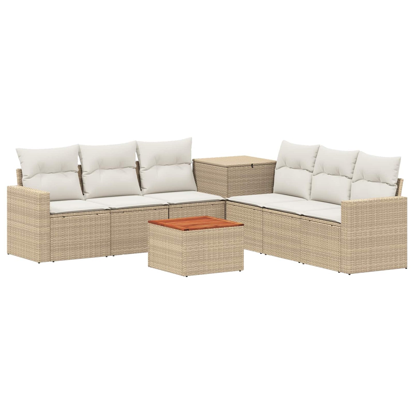 Set di divani 8 pz Beige e Bianco Crema