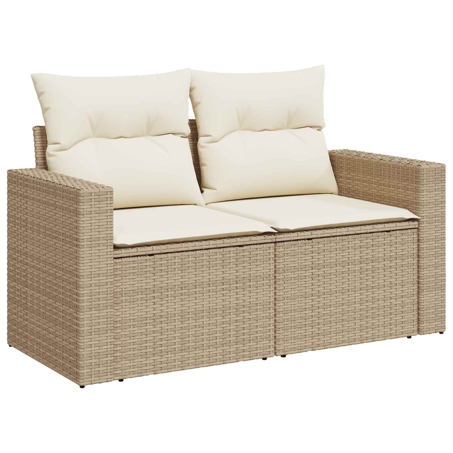 Set di divani 8 pz Beige e Bianco Crema