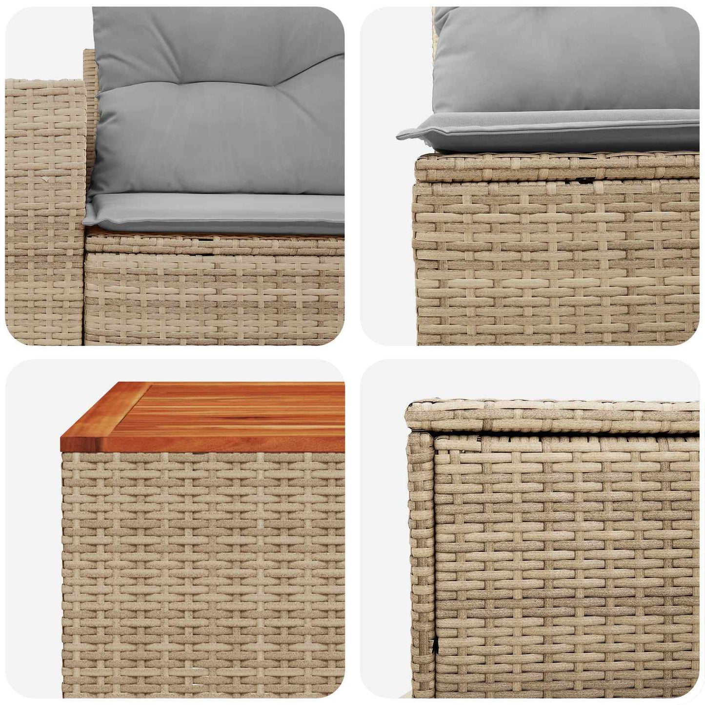 Set di divani 8 pz Beige e Grigio Chiaro | homemem39