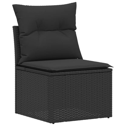 Set di divani 8 pz Nero Rattan sintetico e Acciaio | homemem39