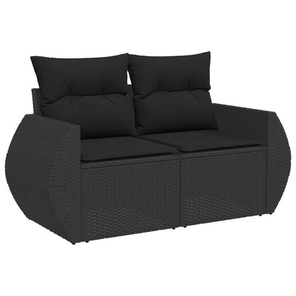 Set di divani 8 pz Nero Rattan sintetico e Acciaio | homemem39