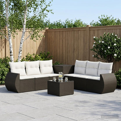 Set di divani 8 pz Nero e Bianco Crema | homemem39