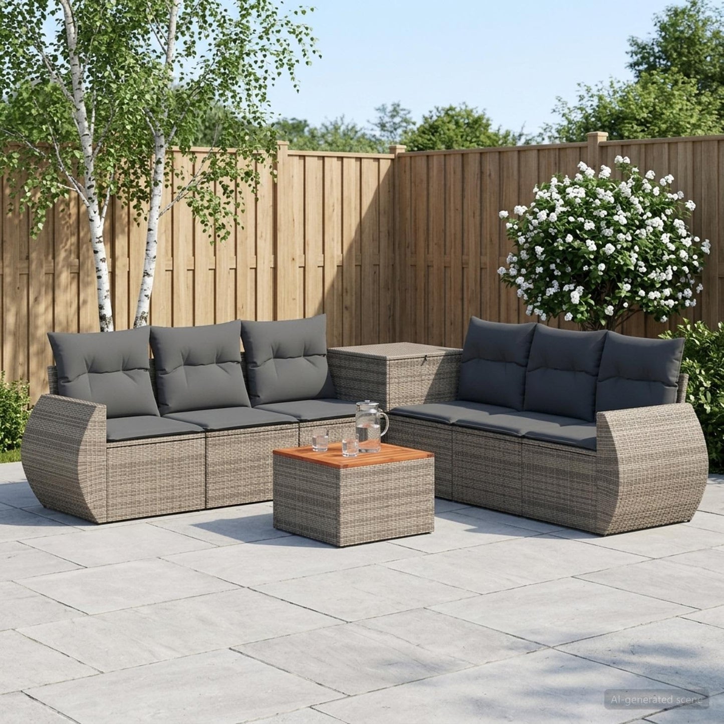Set di divani 8 pz Grigio e Grigio Scuro | homemem39