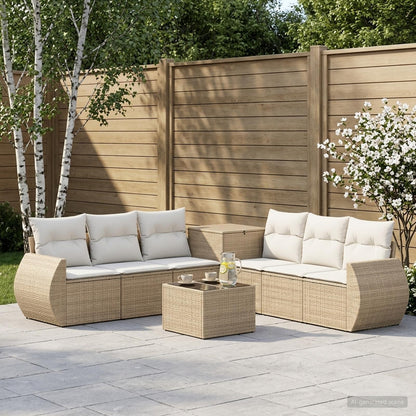 Set di divani 8 pz Beige e Bianco Crema | homemem39