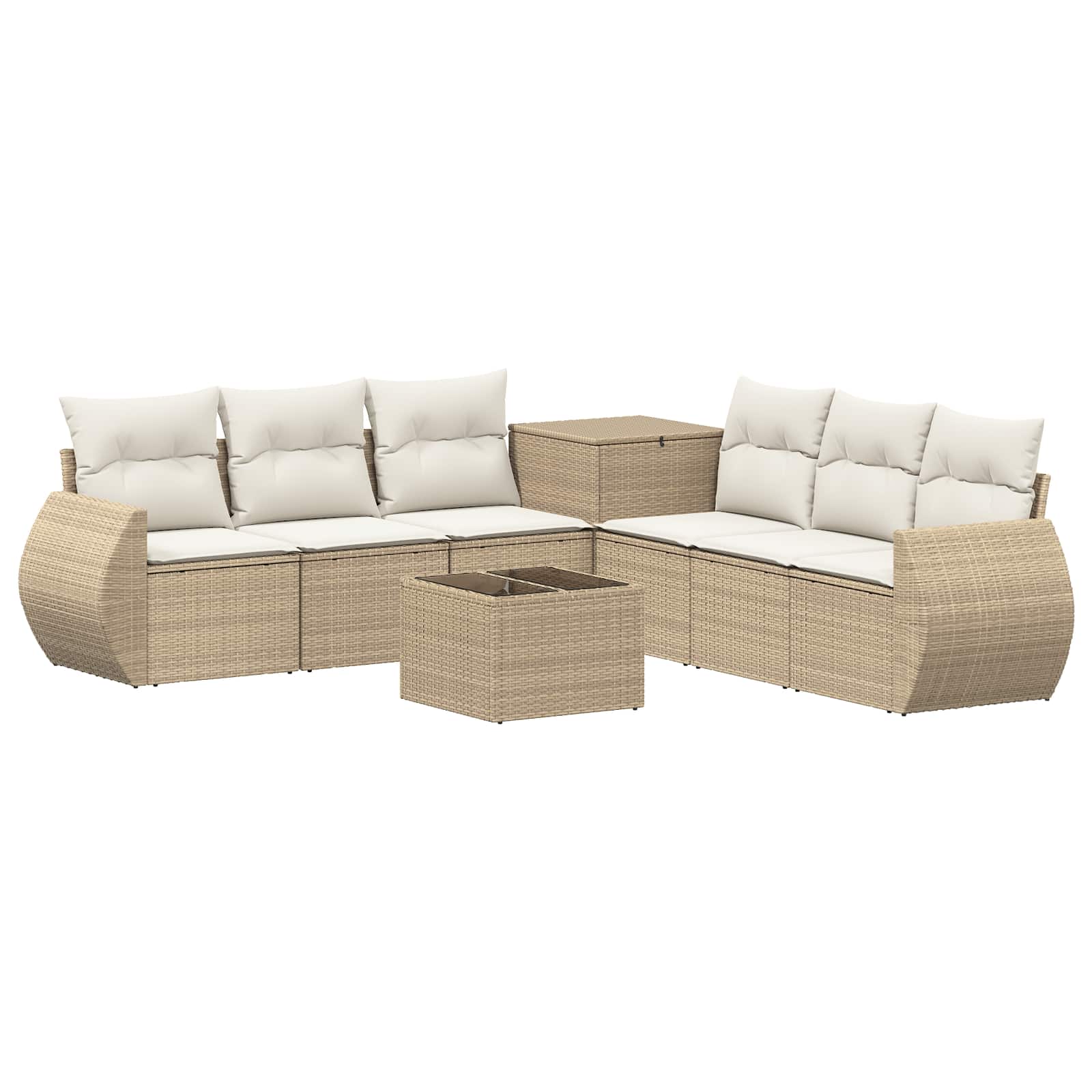 Set di divani 8 pz Beige e Bianco Crema | homemem39