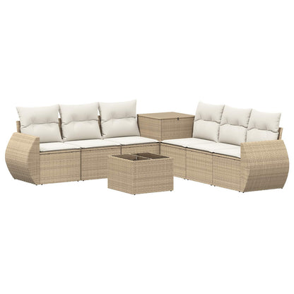 Set di divani 8 pz Beige e Bianco Crema | homemem39