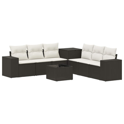 Set di divani 8 pz Nero e Bianco Crema | homemem39
