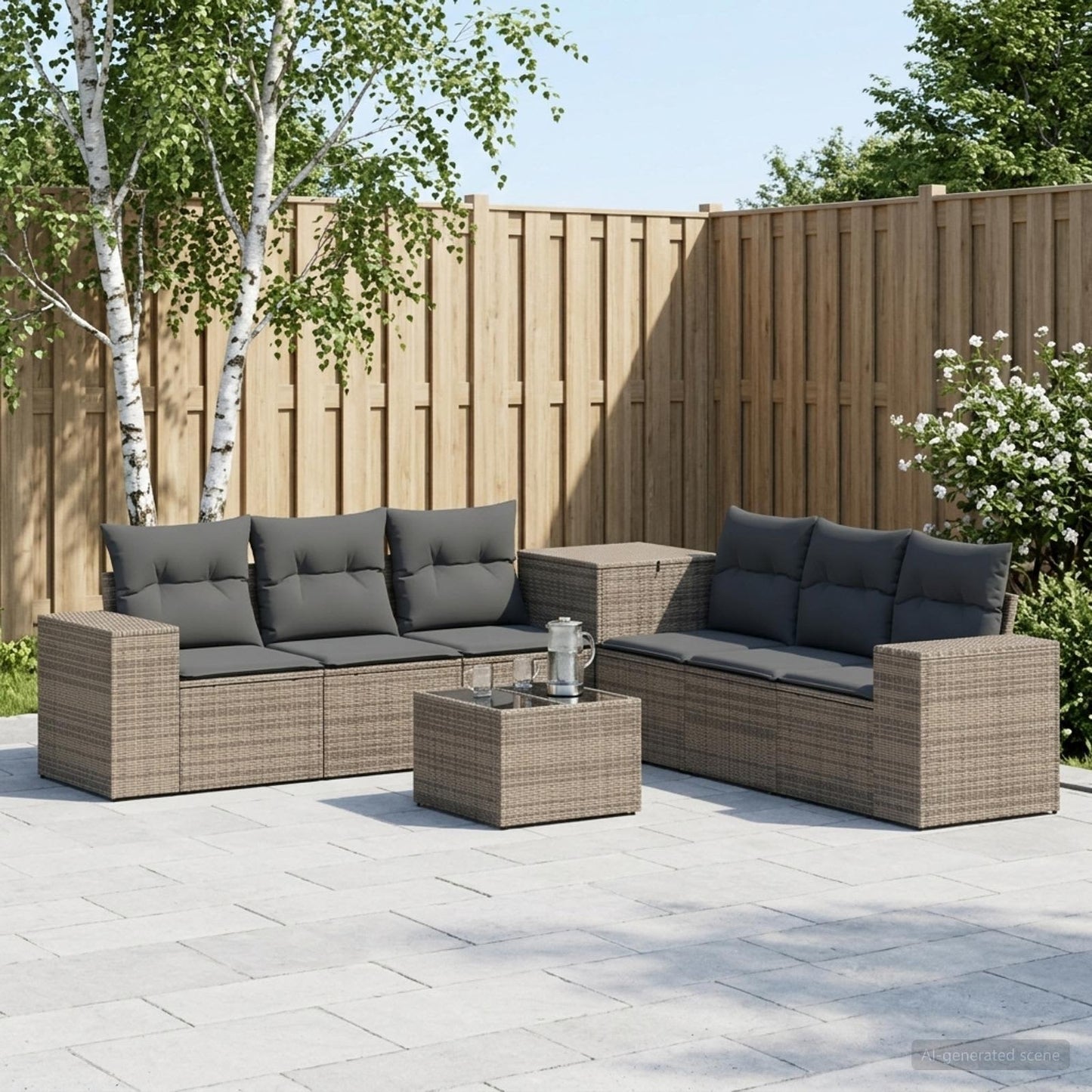 Set di divani 8 pz Grigio e Grigio Scuro | homemem39